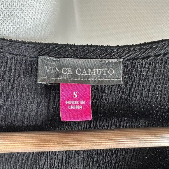 Vince Camuto V-Neck Ruched Strap Sleeveless Blouse Size Small Black - Picture 4 of 9